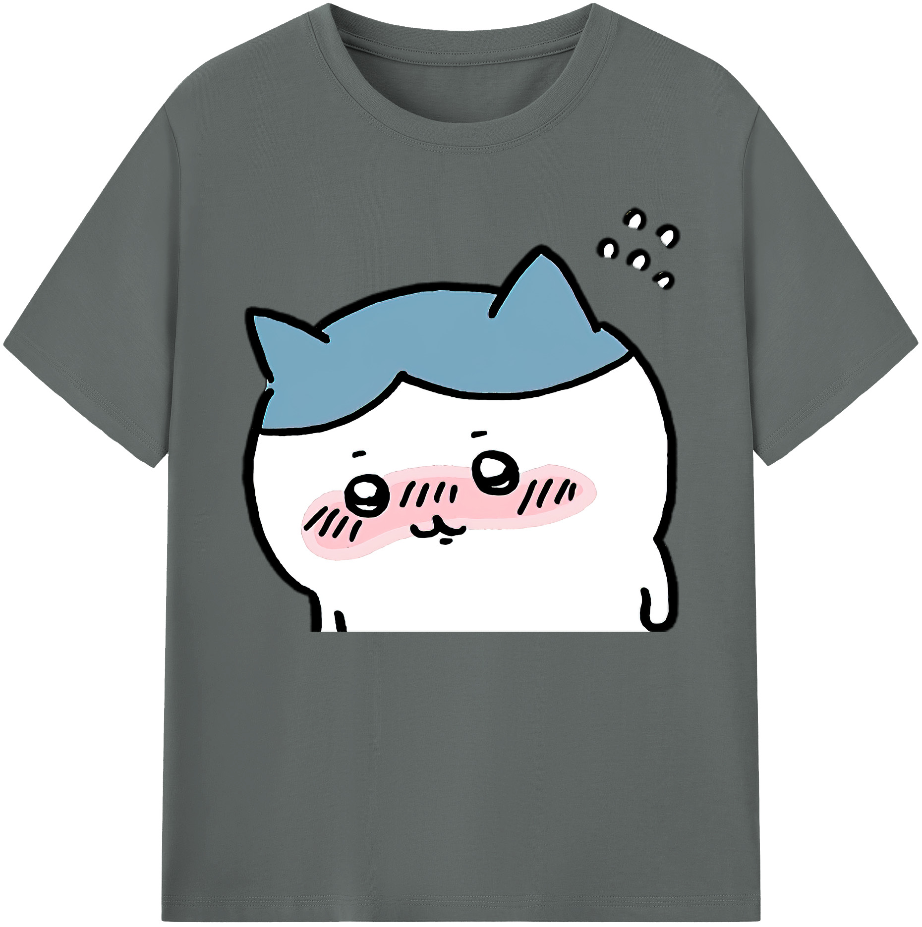 （画像用） ちいかわ ハチワレ Chii-kawa hachiware 綿100％ メンズ半袖Tシャツ｜肌触りやわらか＆通気性